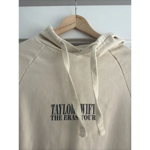 Taylor Swift The Eras Tour Official Merchandise Hoodie Cream Size Med Oversize - Picture 3 of 5